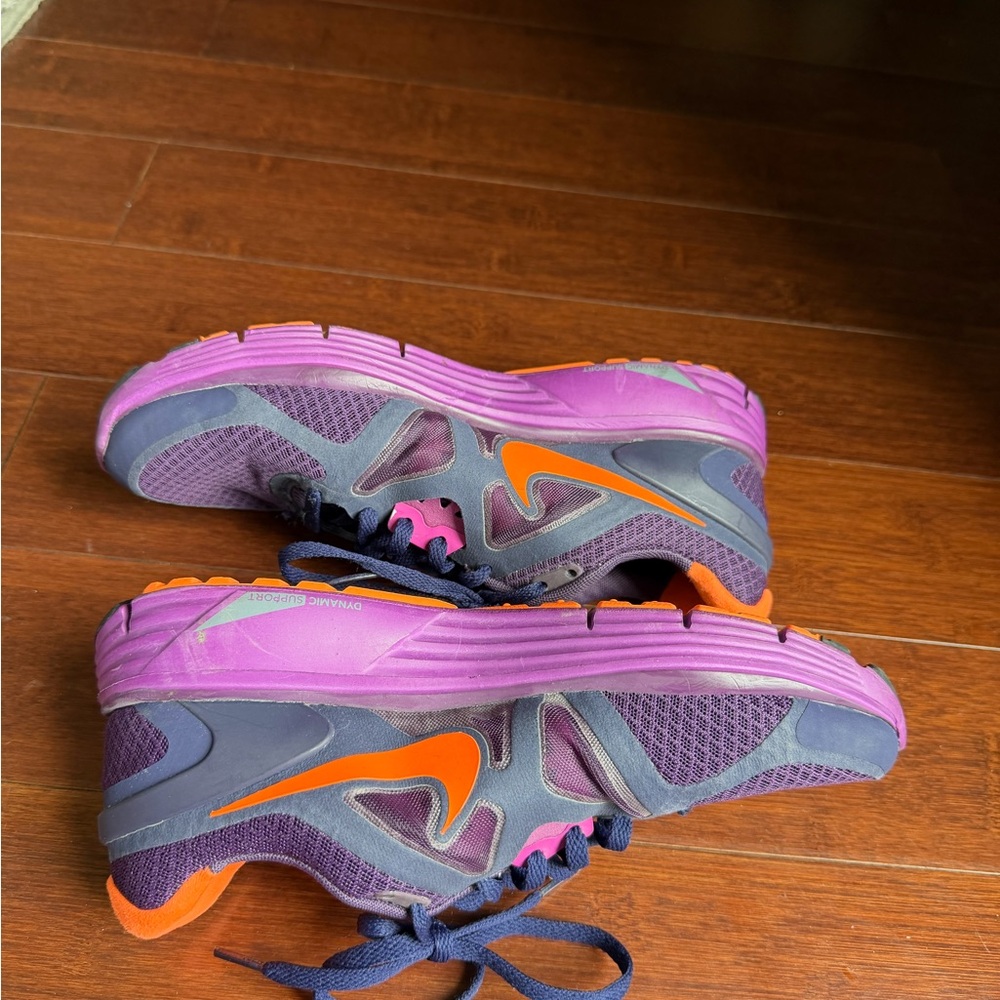 Nike Purple & Orange Lunarglide Athletic Sneakers